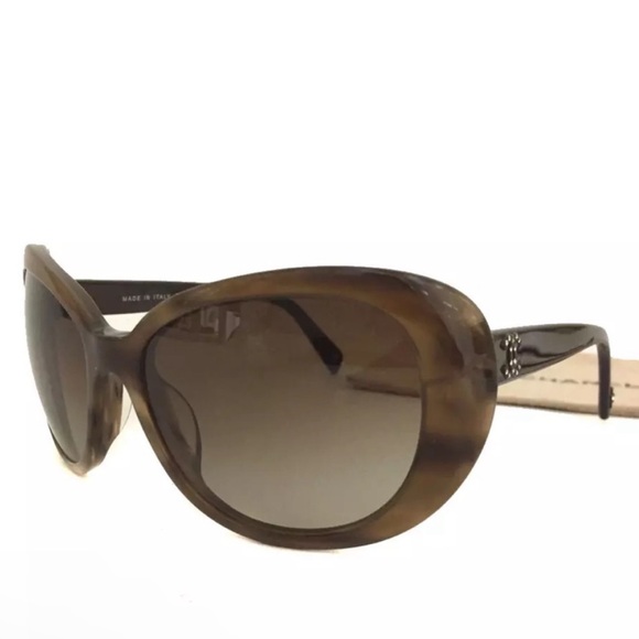 CHANEL Swarovski Crystal Flower Logo CC Brown Frame Sunglasses + Dust Bag 5151-B - Picture 12 of 14